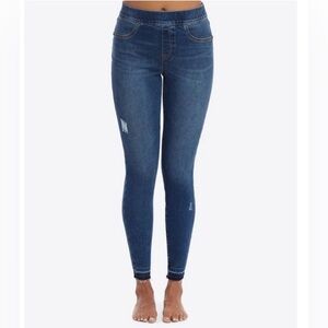 Spanx Distressed Denim‎ Medium Wash Legging Size Small Women